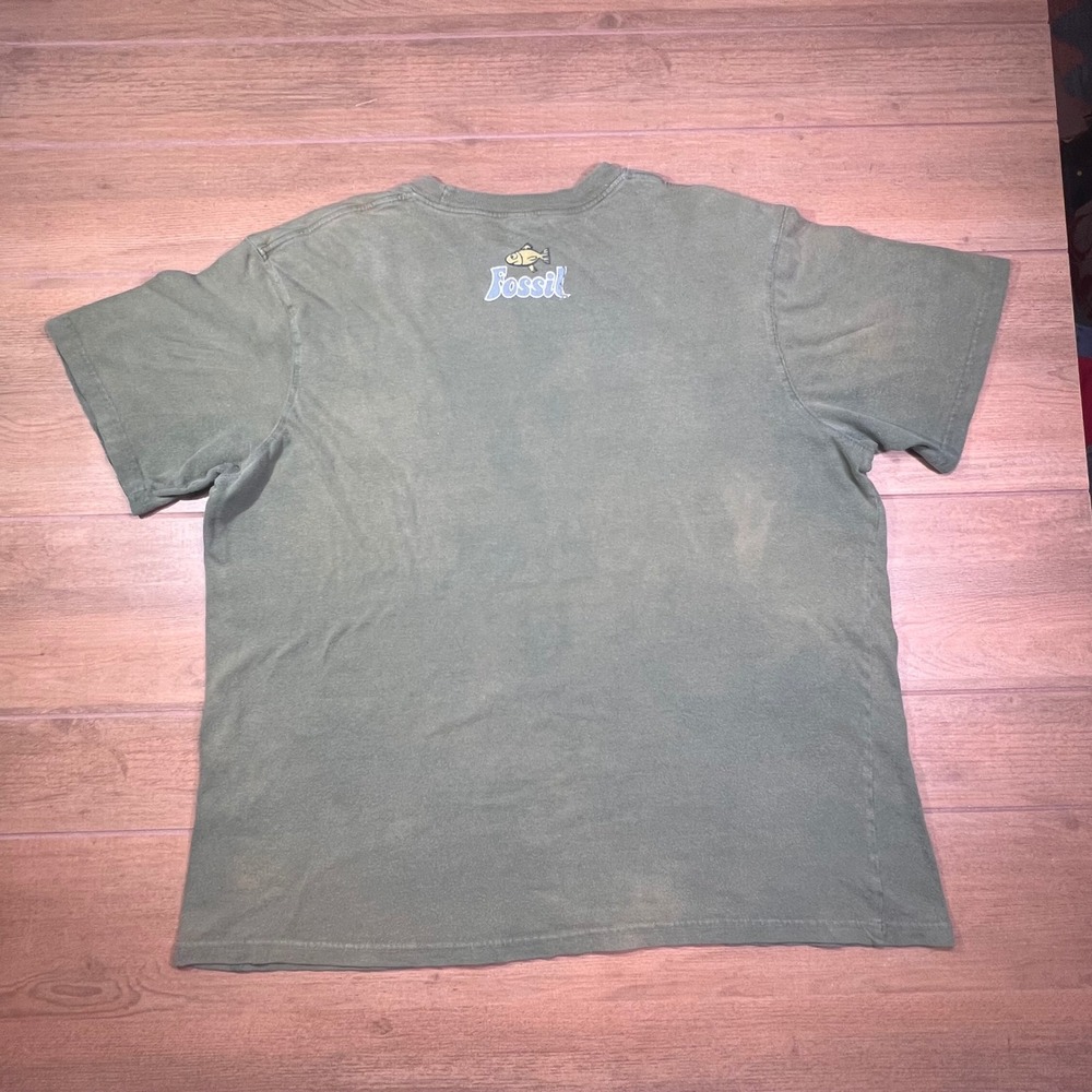 Fossil Brand Mens T‎ Shirt Sz L Green Mermaid Island Adventure Tours Florida Y2K - Picture 2 of 8